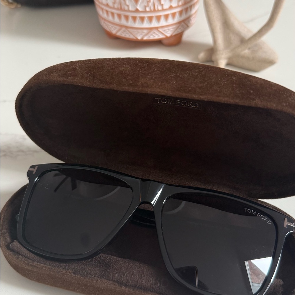 Tom Ford Black Sunglasses with Brown Case